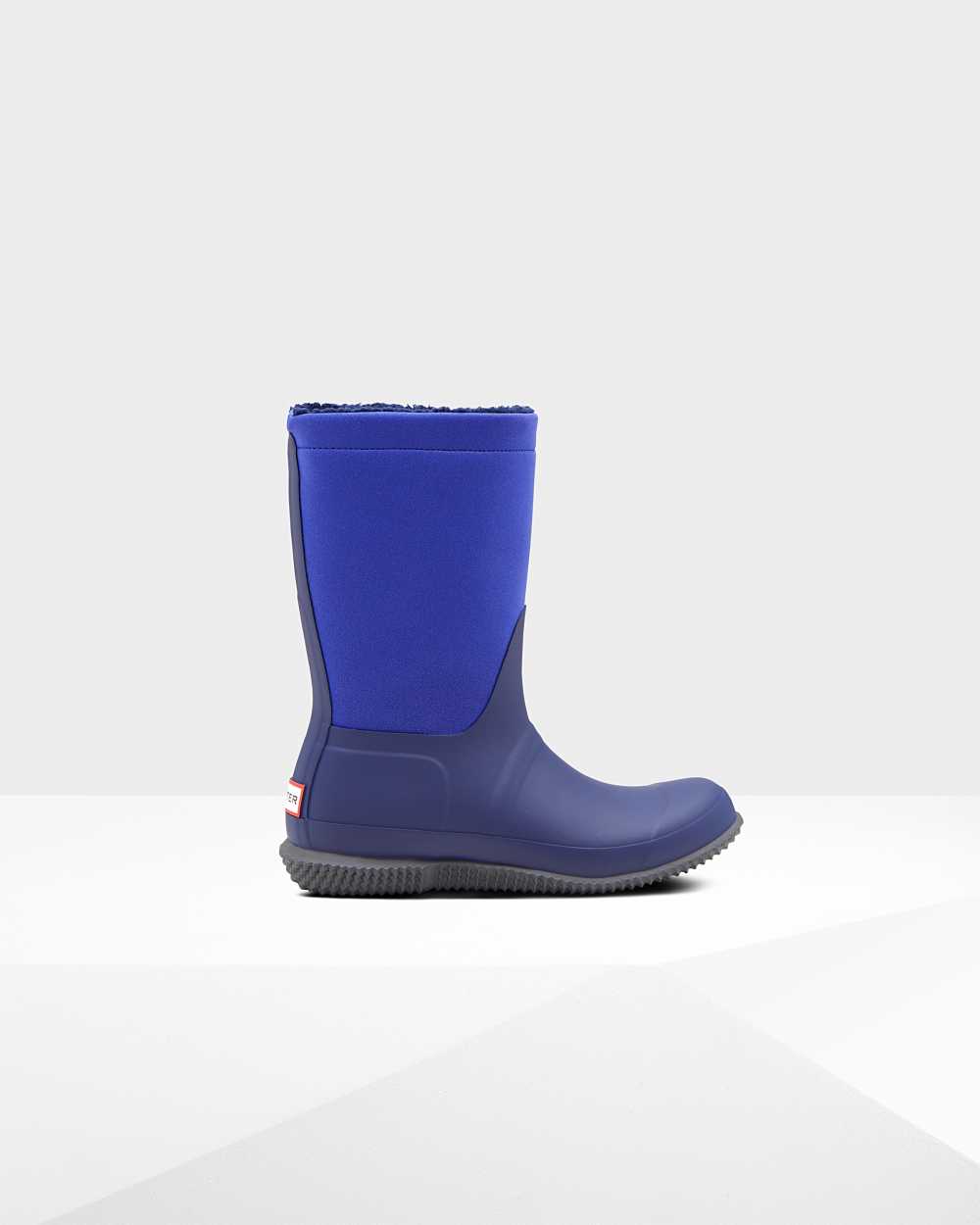 Botas Invierno Mujer - Hunter Original Insulated Roll Top Sherpa Azules Oscuro - GRMTKU-709 - Azules